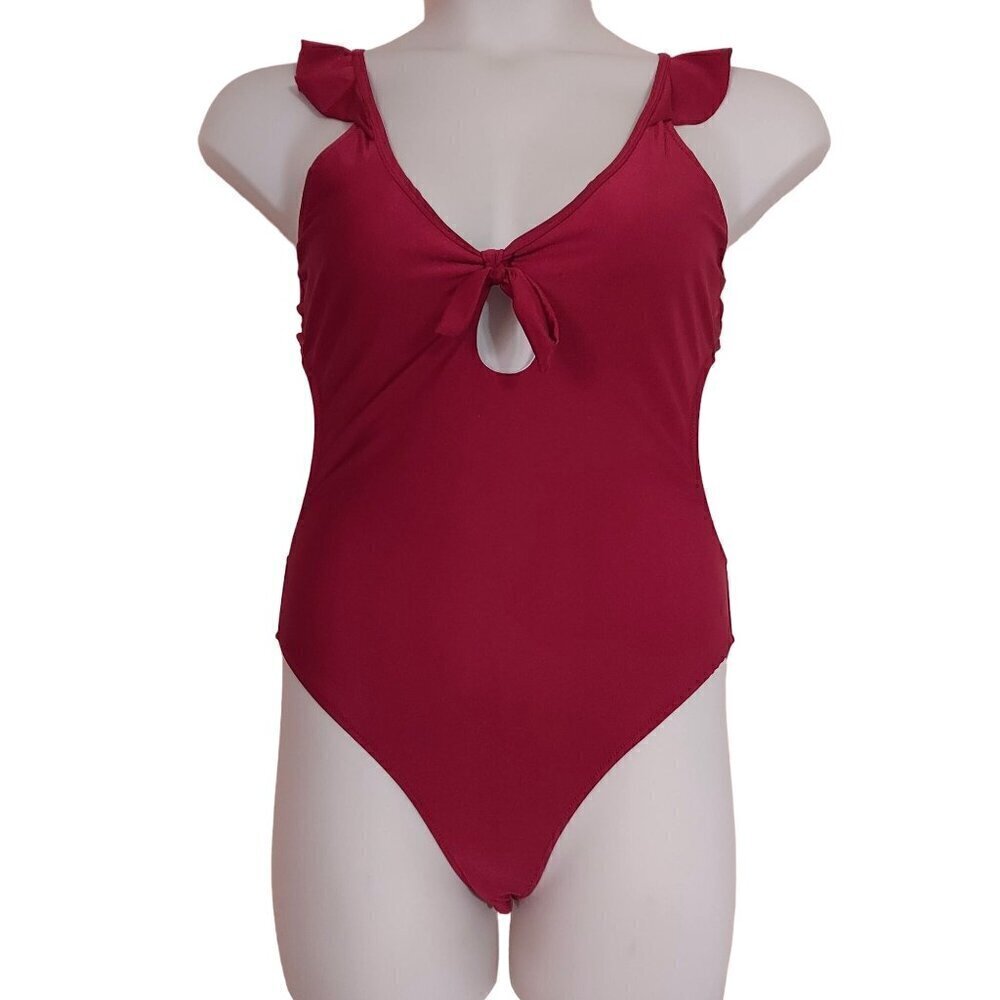 Cupshe Women's High Cut Ruffle Strap One-Piece Swimsuit